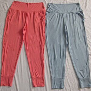 Lot of 2 Lug Scoop Fold Over Waistband Joggers Lounge Pants sz L Soft Comfy